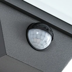 Lucande LED-ulkoseinävalaisin Melira, anturi, antrasiitti, IP65