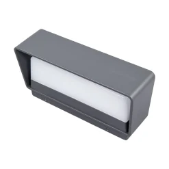 Lucande LED-ulkoseinävalaisin Midvig, tummanharmaa, kulmikas, IP65