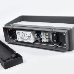 Lucande LED-ulkoseinävalaisin Midvig, tummanharmaa, kulmikas, IP65
