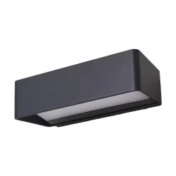 Lucande LED-ulkoseinävalaisin Midvig, tummanharmaa, kulmikas, IP65