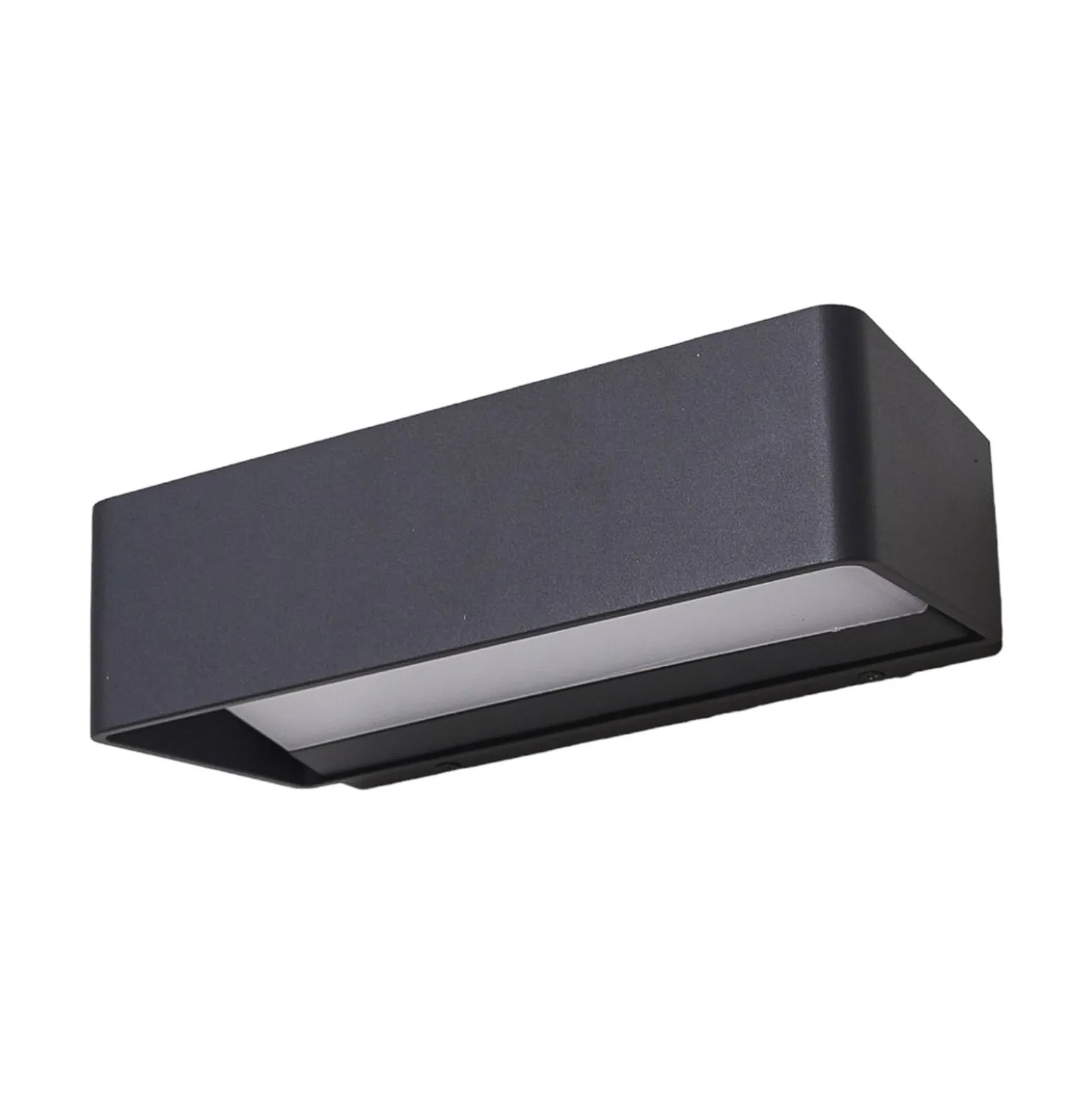 Lucande LED-ulkoseinävalaisin Midvig, tummanharmaa, kulmikas, IP65