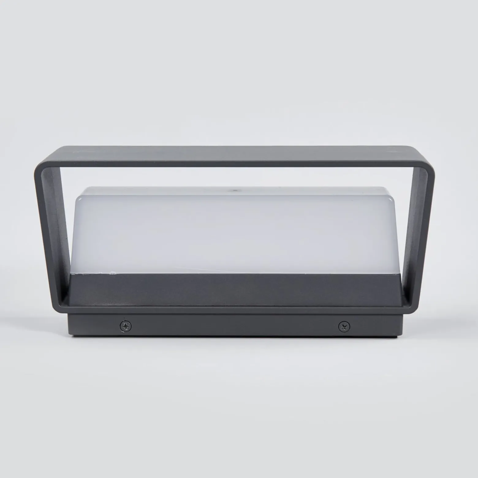 Lucande LED-ulkoseinävalaisin Midvig, tummanharmaa, kulmikas, IP65