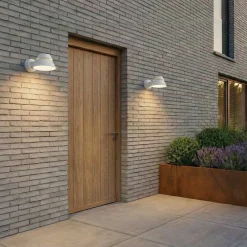 Lucande LED-ulkoseinävalaisin Moena, vaaleanharmaa, metalli, IP44