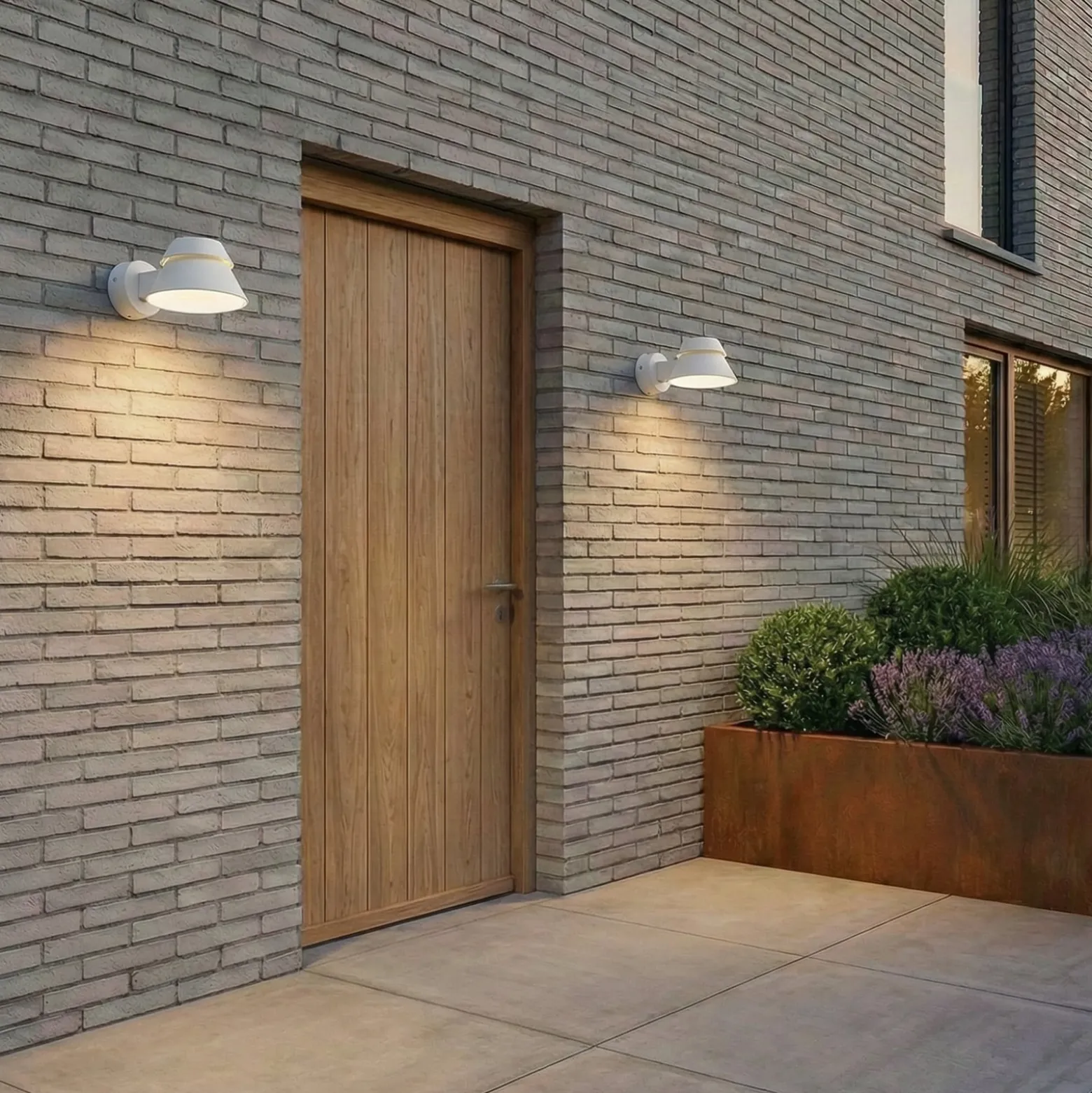 Lucande LED-ulkoseinävalaisin Moena, vaaleanharmaa, metalli, IP44