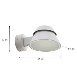 Lucande LED-ulkoseinävalaisin Moena, vaaleanharmaa, metalli, IP44