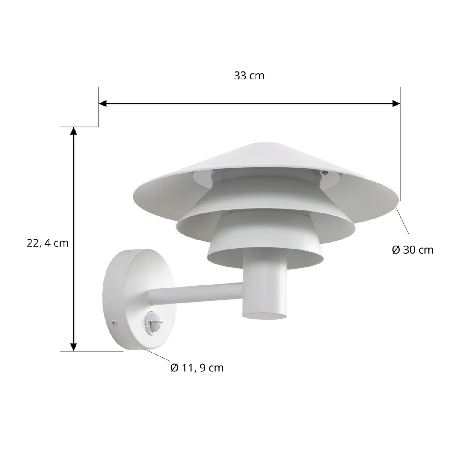 Lucande LED-ulkoseinävalaisin Montaro, valkoinen, IP54, liiketunnistin