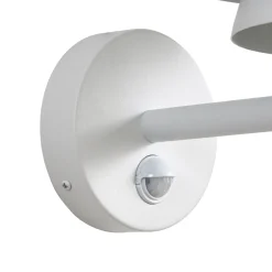 Lucande LED-ulkoseinävalaisin Montaro, valkoinen, IP54, liiketunnistin