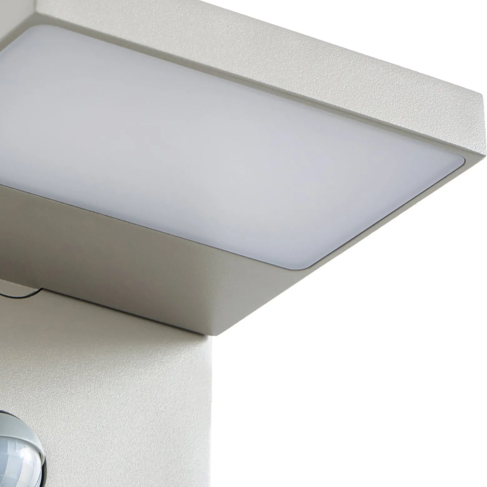 Lucande LED-ulkoseinävalaisin Silvan, kiviharmaa, liiketunnistin, IP54