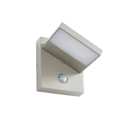 Lucande LED-ulkoseinävalaisin Silvan, kiviharmaa, liiketunnistin, IP54