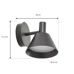 Lucande LED-ulkoseinävalaisin Tabena, mattamusta, IP44, CCT