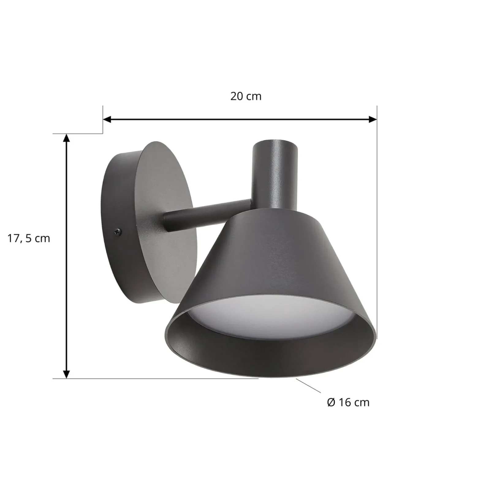 Lucande LED-ulkoseinävalaisin Tabena, mattamusta, IP44, CCT