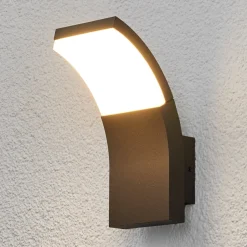 Lucande LED-ulkoseinävalaisin Timm, 20 cm, antrasiitti, IP54