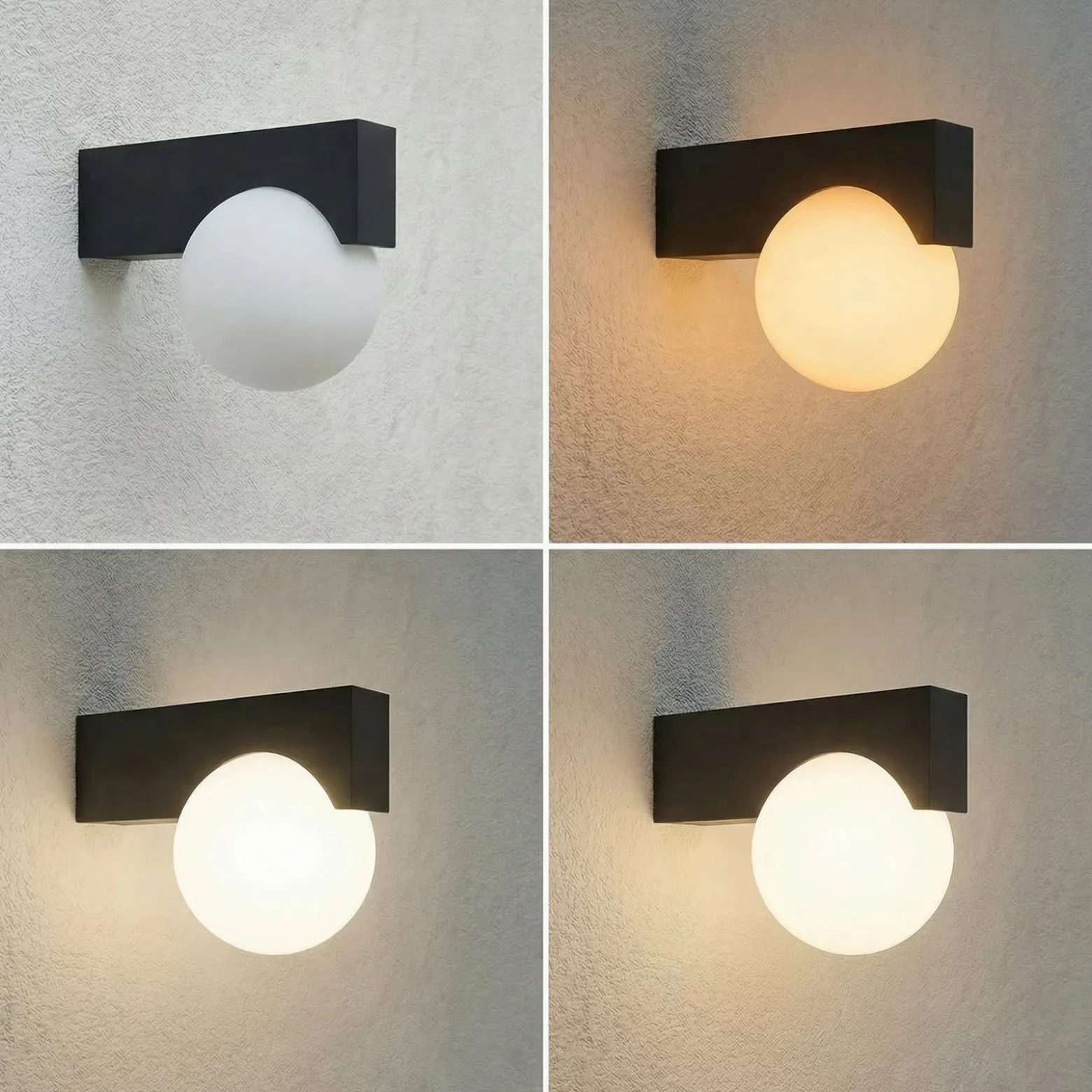 Lucande LED-ulkoseinävalaisin Vijon, musta, CCT, IP44