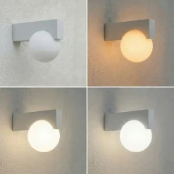 Lucande LED-ulkoseinävalaisin Vijon, vaaleanharmaa, CCT, IP44