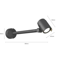 Lucande LED-ulkovalaisin Beatrix, 58 cm, antrasiitti, alumiini