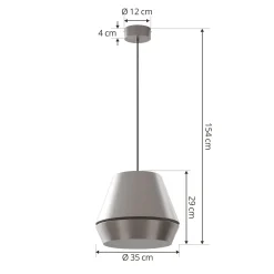 Lucande Mynoria LED-riippuvalaisin, harmaa, alumiini, Ø 35 cm