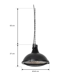 Lucande Ormio -terassilämmitin, musta, Ø 43 cm, IP44