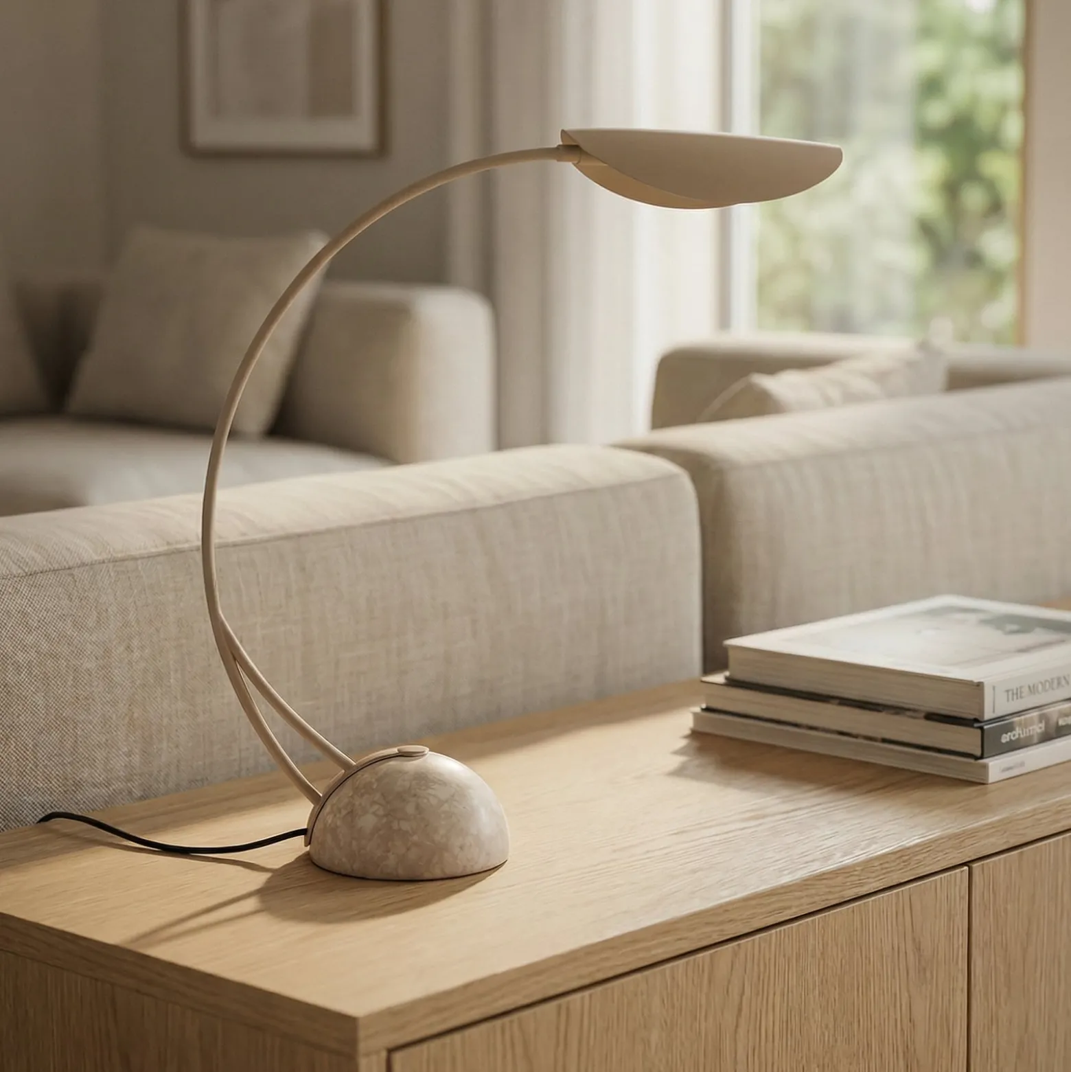 Lucande pöytävalaisin Rivera, beige, metalli, kivi, 51 cm, G9