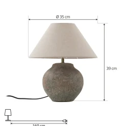 Lucande pöytävalaisin Thalorin, korkeus 39 cm, ruskea, keramiikka