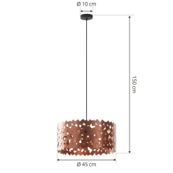Lucande-riippuvalaisin Aeloria, kupari, Ø 45 cm, rauta, E27