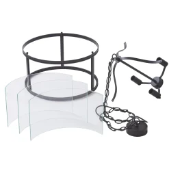 Lucande-riippuvalaisin Eryk, Ø 40 cm, musta, lasi, 3-valo, 3 valoa