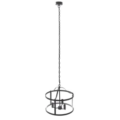 Lucande-riippuvalaisin Eryk, Ø 40 cm, musta, lasi, 3-valo, 3 valoa