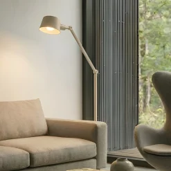 Lucande Silka-lattiavalaisin, 173 cm, beige, säädettävä, E27