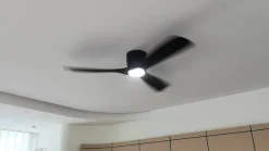 Lucande Smart LED-kattotuuletin Moneno, musta, DC, Tuya