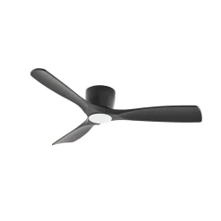 Lucande Smart LED-kattotuuletin Moneno, musta, DC, Tuya