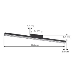 Lucande Smart LED kattovalaisin Leicy musta 5,8 cm RGB CCT