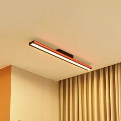 Lucande Smart LED kattovalaisin Leicy musta 8 cm RGB CCT
