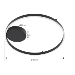 Lucande Smart LED -kattovalaisin Moise, musta, CCT, Tuya