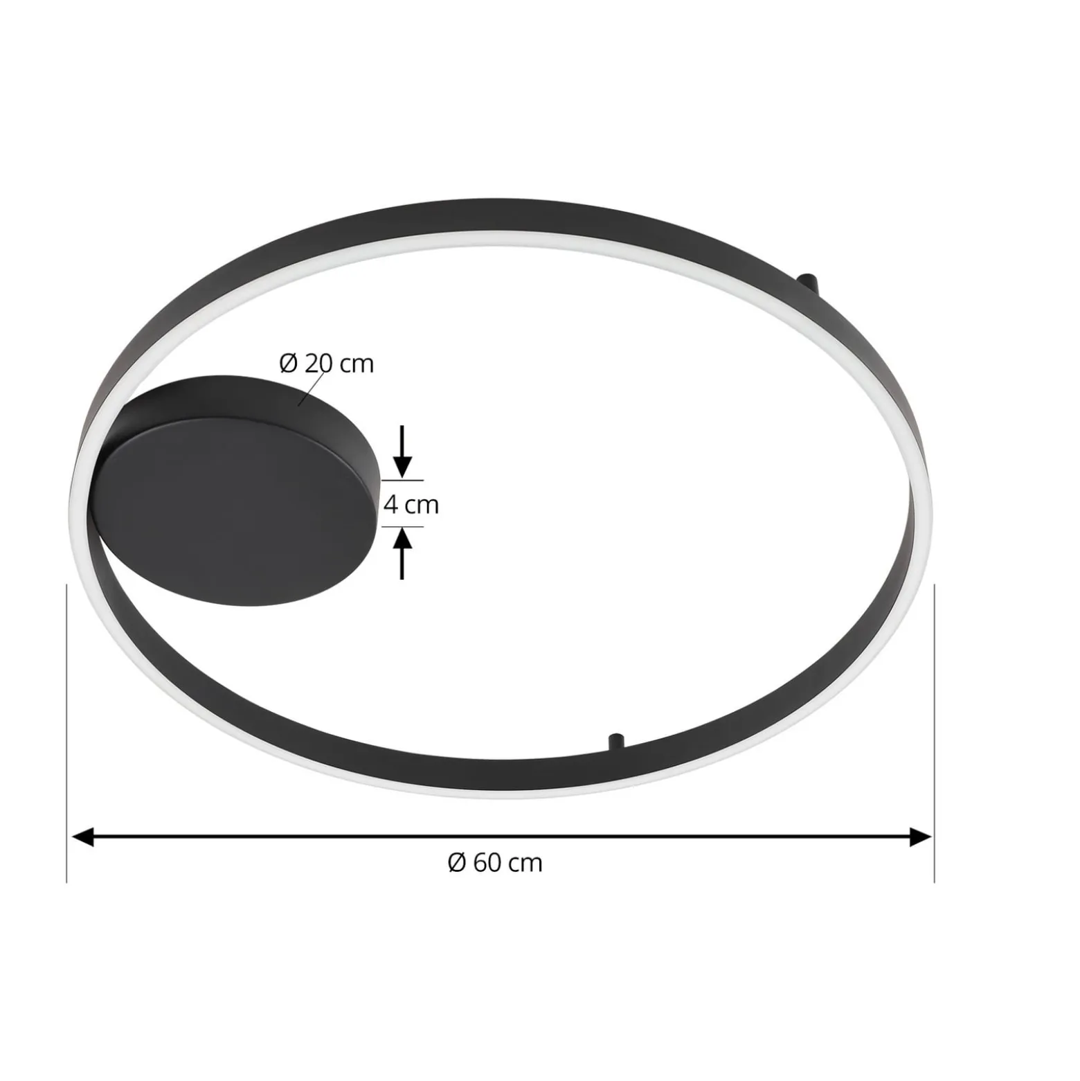 Lucande Smart LED -kattovalaisin Moise, musta, CCT, Tuya