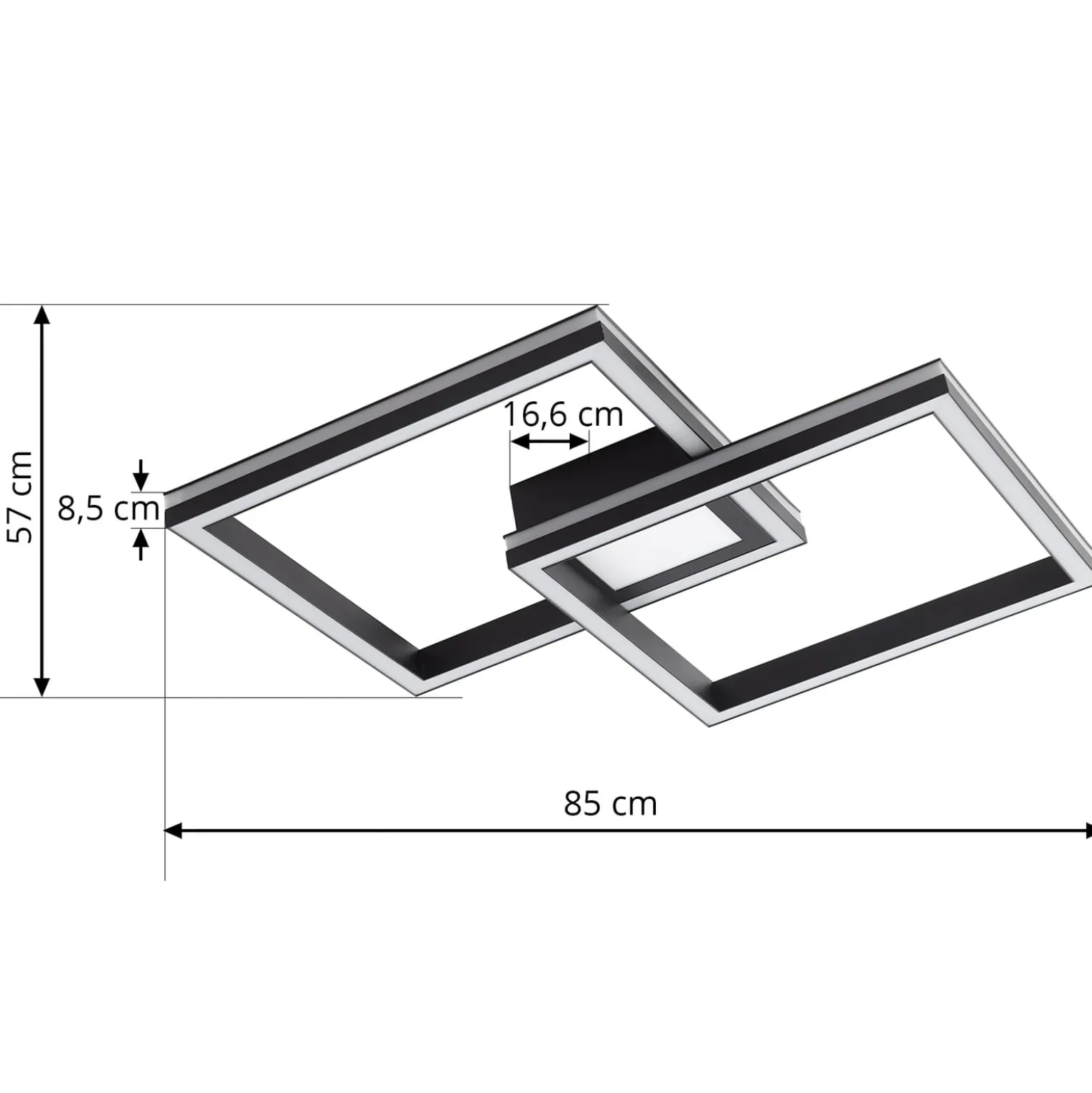 Lucande Smart LED-kattovalaisin Tjado, 85cm, musta, RGB, CCT