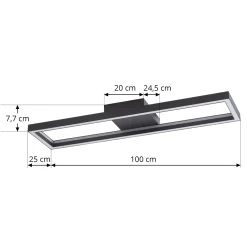 Lucande Smart LED-kattovalaisin Tjado, 100 cm, musta, RGBW