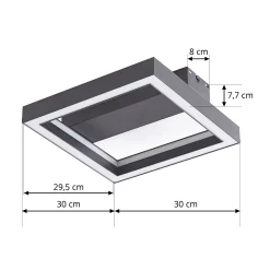 Lucande Smart LED-kattovalaisin Tjado, 30 cm, musta, RGBW