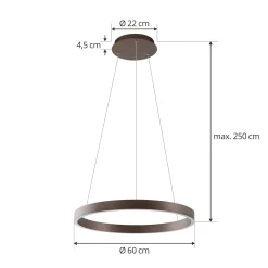 Lucande Smart LED-riippuvalaisin Yonam, kahvi, 1-valo, Tuya