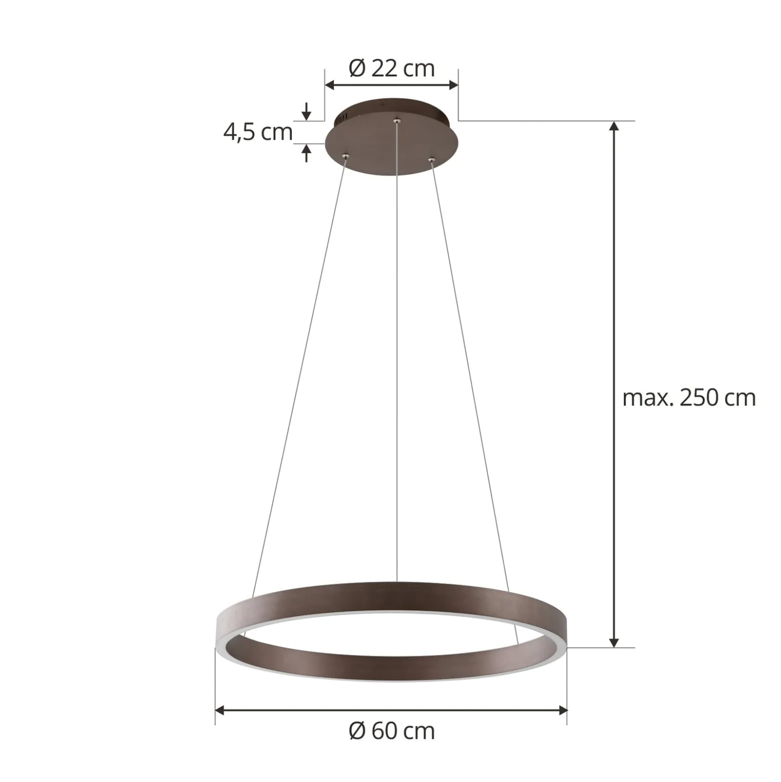 Lucande Smart LED-riippuvalaisin Yonam, kahvi, 1-valo, Tuya