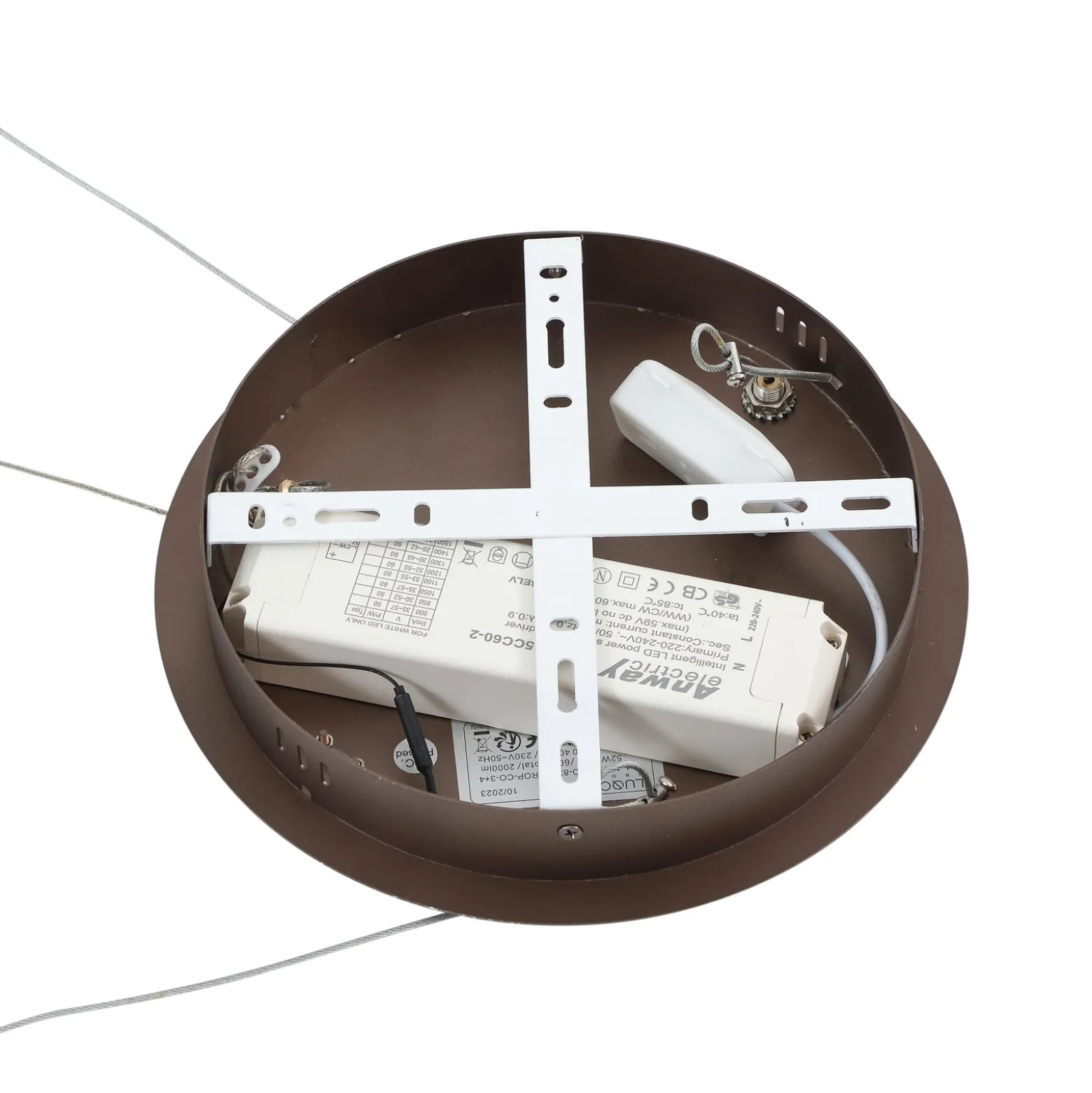 Lucande Smart LED-riippuvalaisin Yonam, kahvi, 1-valo, Tuya