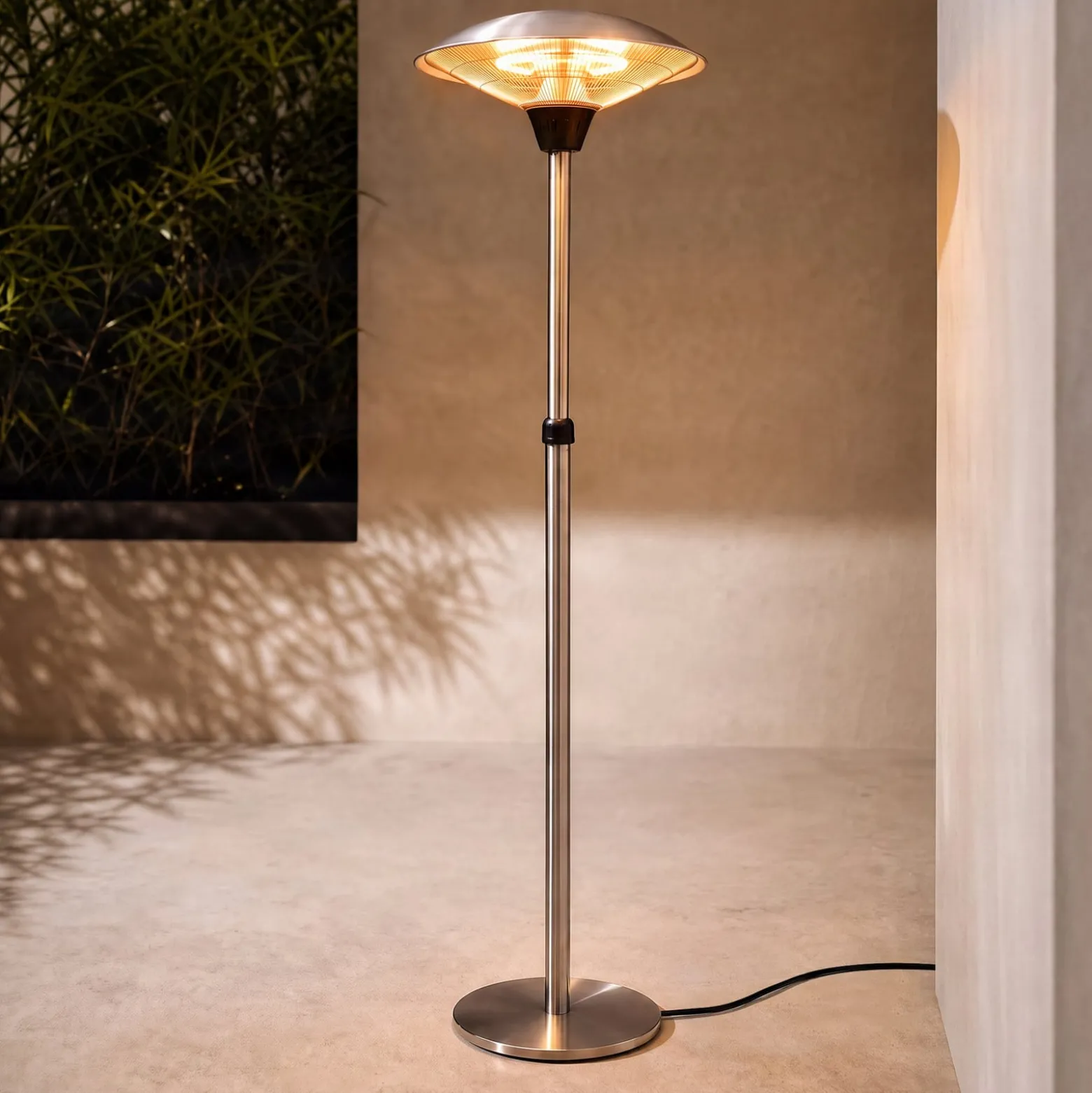 Lucande Solfire -terassilämmitin, hopea, 200 cm, IP44