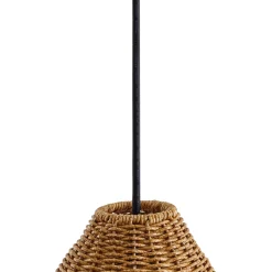 Lucande Taniola -ulkoriippuvalaisin, 1-lamppuinen, beige, rottinki, IP44
