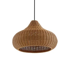 Lucande Taniola -ulkoriippuvalaisin, 1-lamppuinen, beige, rottinki, IP44