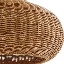 Lucande Taniola -ulkoriippuvalaisin, 1-lamppuinen, beige, rottinki, IP44