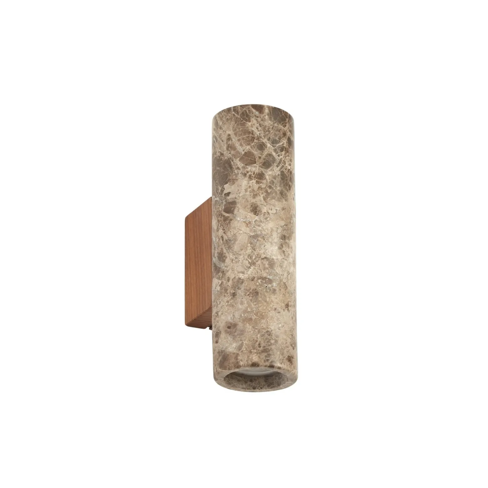 Lucande Tavira -seinävalaisin, ruskea marmoroitu, valo ylös/alas, GU10