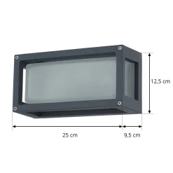 Lucande ulkoseinälamppu Aurelien, harmaa, metalli, 12.5cm, IP54
