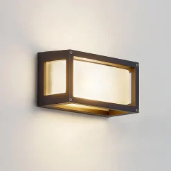 Lucande ulkoseinälamppu Aurelien, harmaa, metalli, 12.5cm, IP54