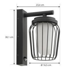 Lucande ulkoseinävalaisin Chandan, 30 cm, antrasiitti, anturi