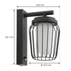 Lucande ulkoseinävalaisin Chandan, 30 cm, antrasiitti, anturi