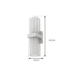 Lucande ulkoseinävalaisin Chandan, 42 cm, valkoinen, metalli, IP54