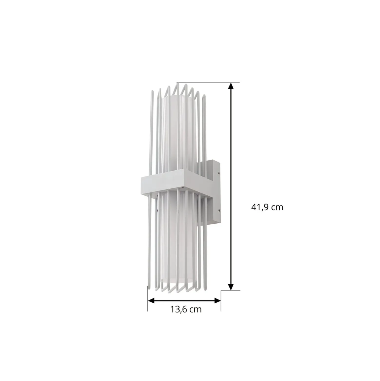 Lucande ulkoseinävalaisin Chandan, 42 cm, valkoinen, metalli, IP54